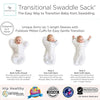 Sister Brand - Amazing Baby - Transitional Swaddle Sack  - Arms Up 1/2-Length Sleeves & Mitten Cuffs, Sterling Confetti