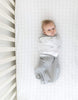 Sister Brand - Amazing Baby - Omni Swaddle Sack with Wrap -  Arms Up Sleeves & Mitten Cuffs, Gray Stars