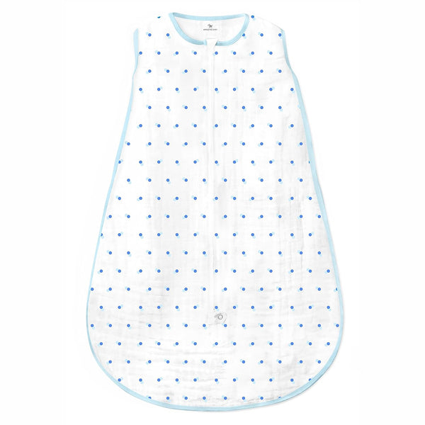 Sister Brand - Amazing Baby - Muslin Non-Weighted zzZipMe Sack - On The Dot, Blue