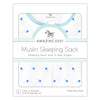 Sister Brand - Amazing Baby - Muslin Non-Weighted zzZipMe Sack - On The Dot, Blue