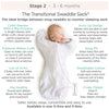 Sister Brand - Amazing Baby - Transitional Swaddle Sack  - Arms Up 1/2-Length Sleeves & Mitten Cuffs, Tiny Bows, Pink