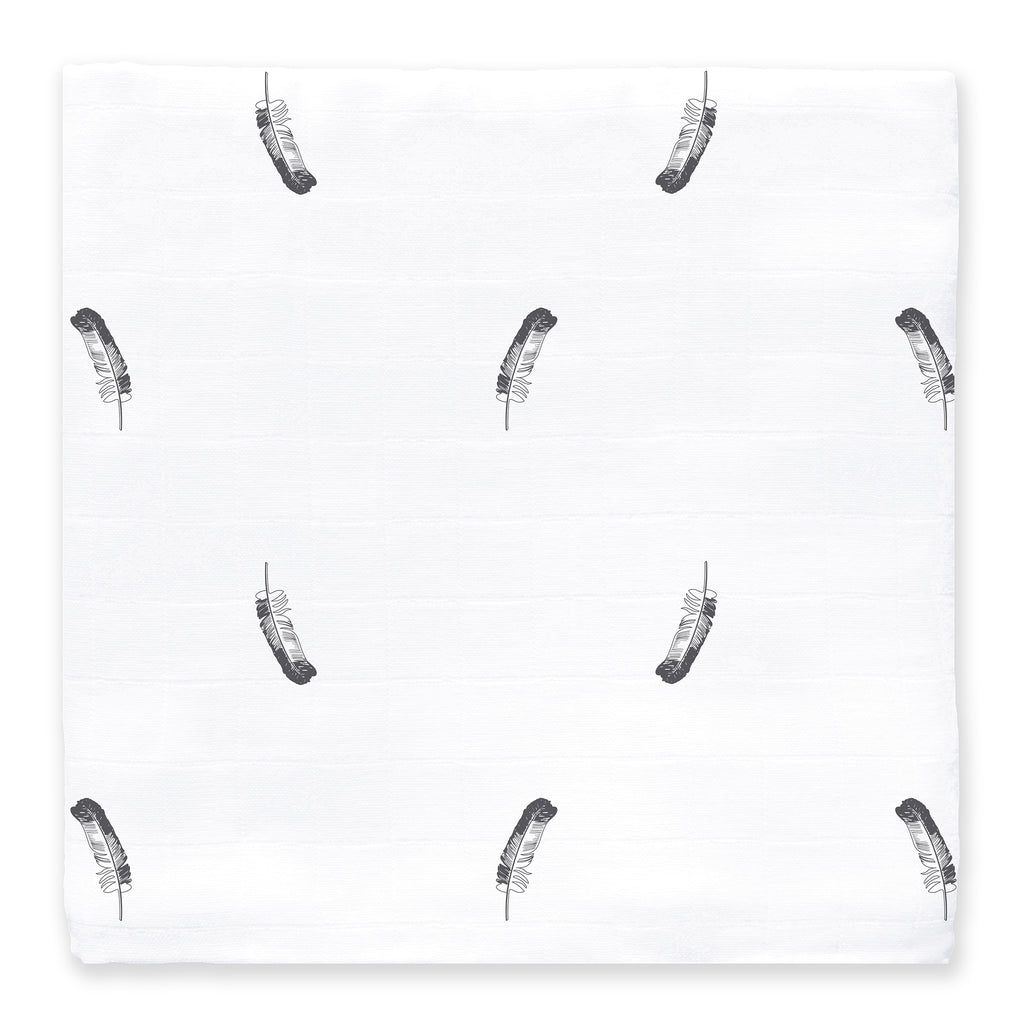 Sister Brand - Amazing Baby - Muslin Swaddle Blanket - Little Feather