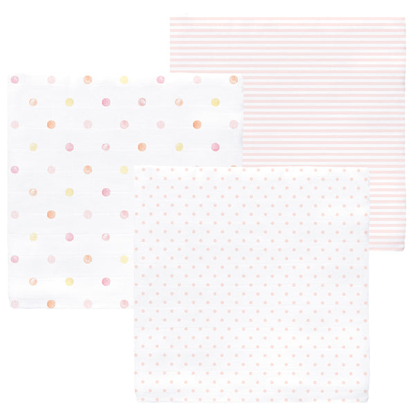 Sister Brand – Amazing Baby – Muslin Swaddle Blankets - Pink Party (Set of 3)