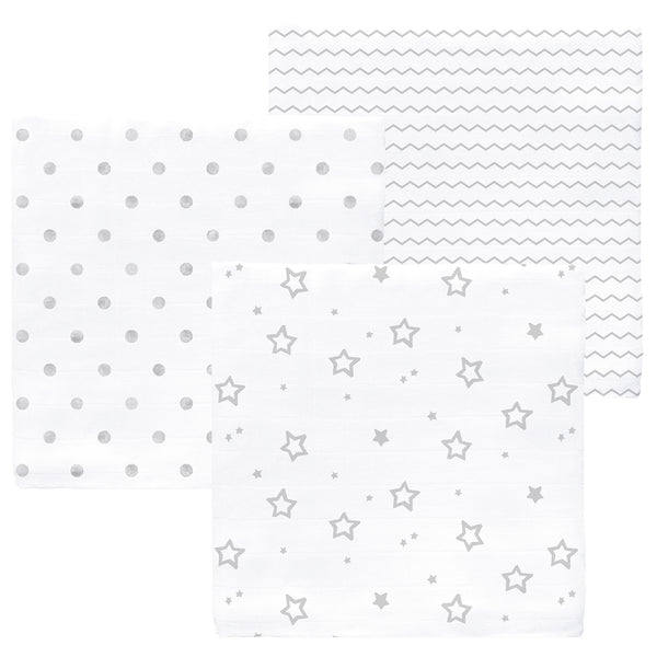 Sister Brand – Amazing Baby – Muslin Swaddle Blankets - Stargazer (Set of 3)