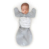 Sister Brand - Amazing Baby - Omni Swaddle Sack with Wrap -  Arms Up Sleeves & Mitten Cuffs, Gray Stars