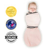 Sister Brand - Amazing Baby - Omni Swaddle Sack with Wrap -  Arms Up Sleeves & Mitten Cuffs, Pink Stripes