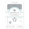 Sister Brand - Amazing Baby - Omni Swaddle Sack with Wrap -  Arms Up Sleeves & Mitten Cuffs, Gray Stars