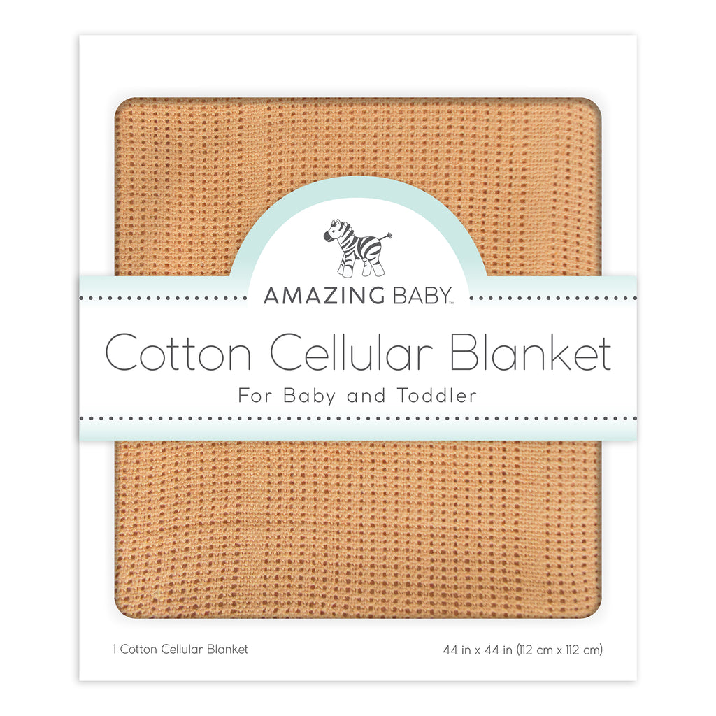 Sister Brand - Amazing Baby - Cotton Cellular Blanket, Butterum