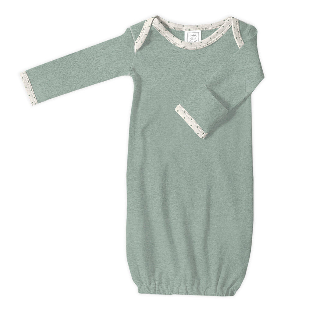 Cotton Knit Pajama Gown - Heathered Jadeite