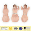 Omni Swaddle Sack with Wrap -  Arms Up Sleeves & Mitten Cuffs, Heathered Peach Blush with Polka Dot Trim
