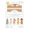 Omni Swaddle Sack with Wrap -  Arms Up Sleeves & Mitten Cuffs, Heathered Butterum with Polka Dot Trim
