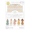 Omni Swaddle Sack with Wrap -  Arms Up Sleeves & Mitten Cuffs, Heathered Oatmeal with Polka Dot Trim - Eat, Sleep, Be Cute, Repeat