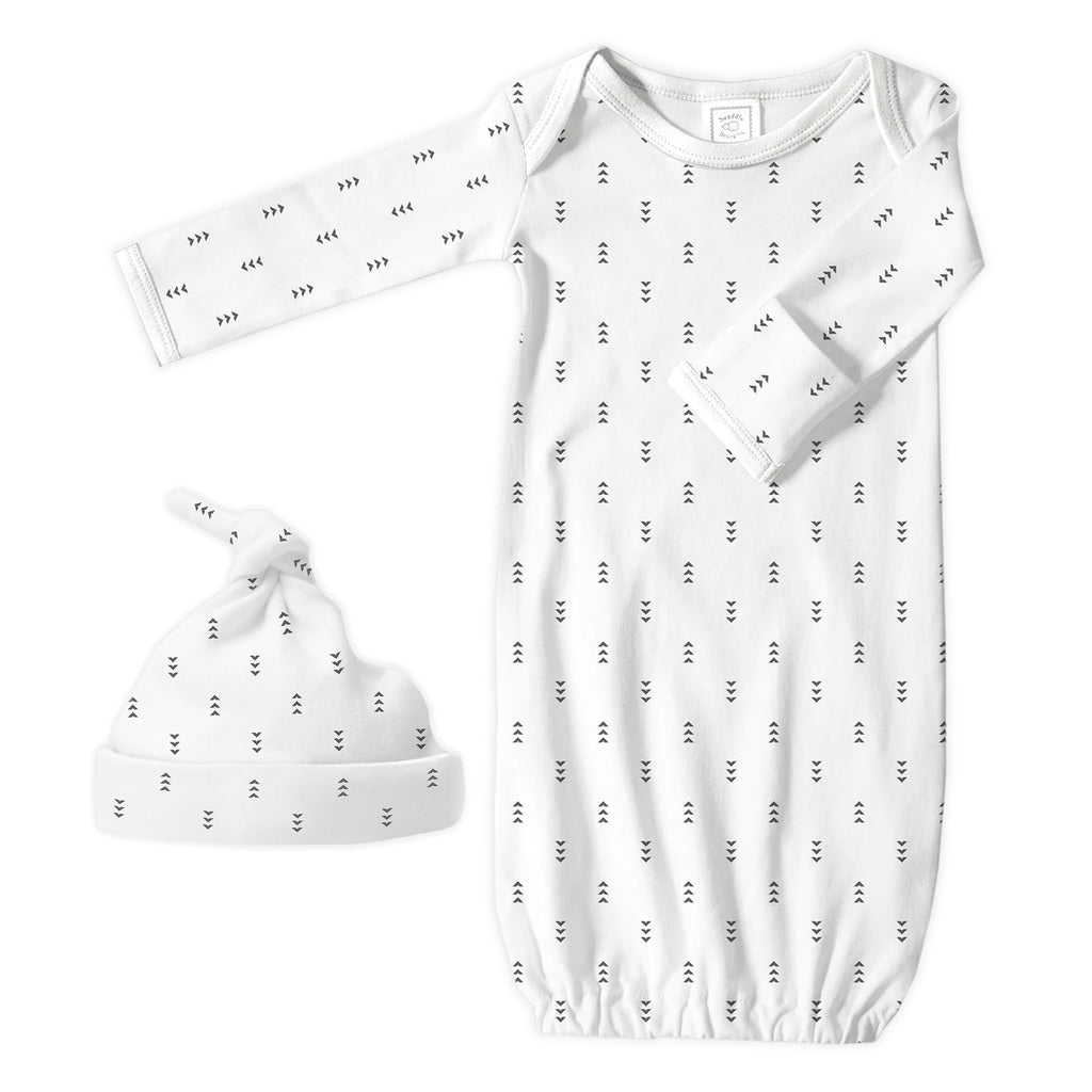 Pajama Gown and Hat Gift Set - Tiny Arrows