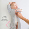 Transitional Swaddle Sack - Arms Up 1/2-Length Sleeves & Mitten Cuffs, Solid, Heathered Gold with Polka Dot Trim