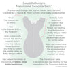 Transitional Swaddle Sack - Arms Up 1/2-Length Sleeves & Mitten Cuffs, Solid, Heathered Oatmeal with Polka Dot Trim