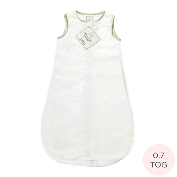 Cotton Flannel Non-Weighted zzZipMe Sack - Polka Dots, Kiwi