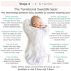 Sister Brand - Amazing Baby - Transitional Swaddle Sack  - Arms Up 1/2-Length Sleeves & Mitten Cuffs, Tiny Zebras, Soft Black