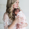Muslin Swaddle 3-Pack, Pajama Gown and Hat Gift Set - Heathered Peach Blush, Newborn