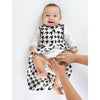 Cozy Black Puppytooth Non-Weighted zzZipMe Sack + Pajama Gown Set
