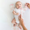 Transitional Swaddle Sack  - Arms Up 1/2-Length Sleeves & Mitten Cuffs, Heavenly Floral, Pink