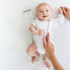 Transitional Swaddle Sack  - Arms Up 1/2-Length Sleeves & Mitten Cuffs, Tiny Hedgehog, Soft Black