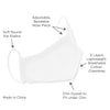 Adult Face Mask, 3-Layer Woven Cotton Chambray, White, Spread Joy Not Germs