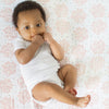 Muslin Swaddle Single - Heavenly Floral with Touch of Gold Shimmer, Pink