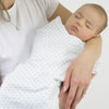 Ultimate Swaddle Blanket - Puppytooth - Kiwi with Pure Green Trim