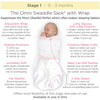 Omni Swaddle Sack with Wrap -  Arms Up Sleeves & Mitten Cuffs, Heathered Gray with Polka Dot Trim, Eat, Sleep, Be Cute, Repeat