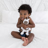 Ultimate Swaddle and Plush Toy Set - Black Pearl Mod Circles + Baby Zebra
