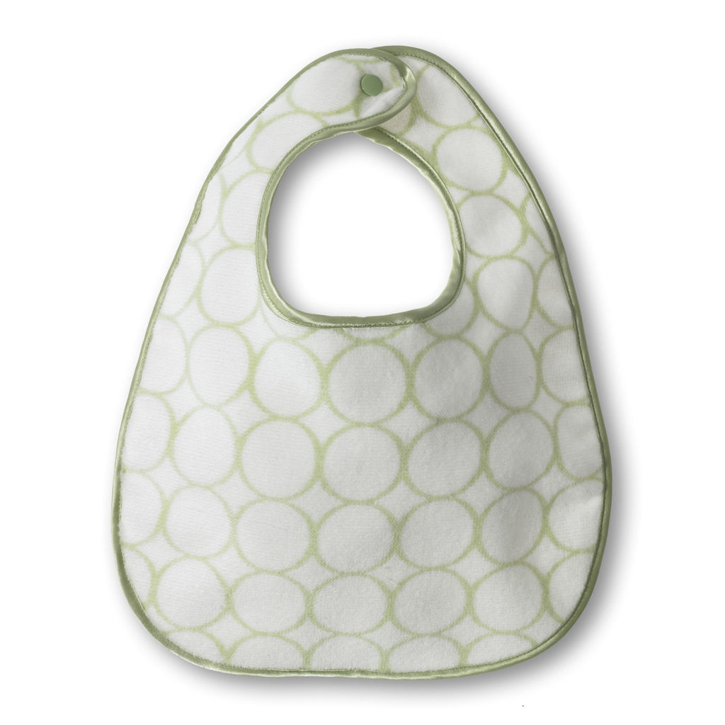 'Organic Baby Bib - Mod Circles on Ivory, Kiwi' - Customized