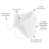 Kids Face Mask, 3-Layer Cotton Chambray, White, Tulips