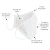 Kids Face Mask, 3-Layer Cotton Chambray, White 100 Pack