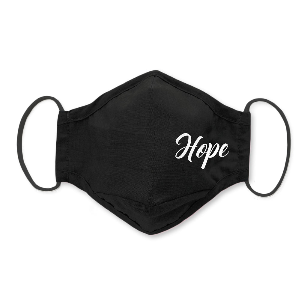 3-Layer Woven Cotton Chambray Face Mask, Black - Hope