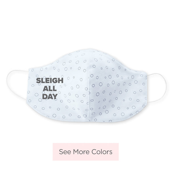 2-Layer Woven Cotton Flannel Face Mask, Soft Black Bubble Dots, Made in USA  - Sleigh All Day