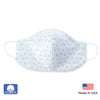 2-Layer Woven Soft Brushed Cotton Face Mask, Soft Black Bubble Dots, Made in USA, Soft Blue - 10 Pack