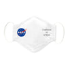 3-Layer Woven Cotton Chambray Face Mask, NASA, I believe in STEM, White
