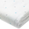 Flannel Fitted Crib Sheet - Pastel & Sterling Little Dots, Pastel Blue