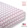 Flannel Fitted Crib Sheet - Jewel Tone Mod Circles, Very Berry