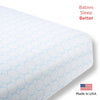Flannel Fitted Crib Sheet - Mod Circles on White, Pastel Blue