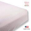 Flannel Fitted Crib Sheet - Brown Polka Dots, Pastel Pink