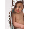 Terry Velour Hooded Towel - Brown Mod Circles, Pastel Blue