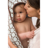 Terry Velour Hooded Towel - Brown Mod Circles, Pastel Blue