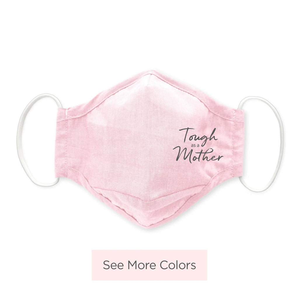 3-Layer Woven Cotton Chambray Face Mask, Pink, Tough as a Mother
