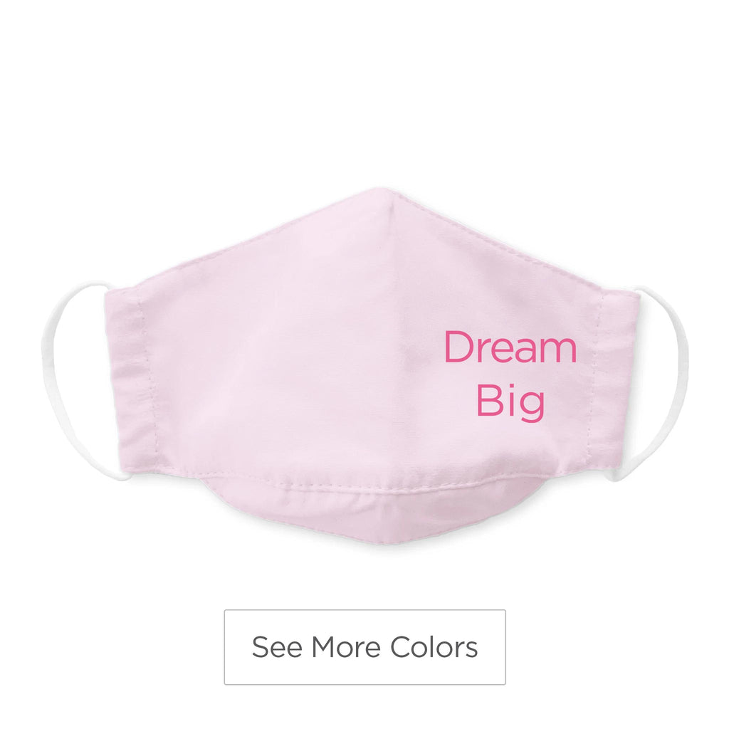 Kids Face Mask, 3-Layer Cotton Chambray, Dream Big