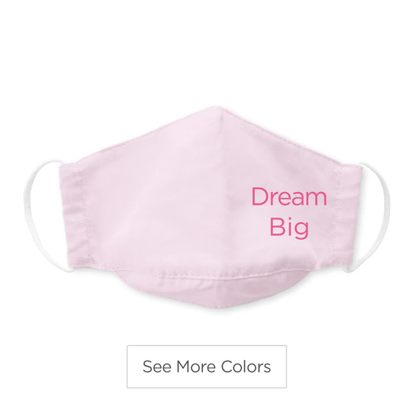 Kids Face Mask, 3-Layer Cotton Chambray, Dream Big