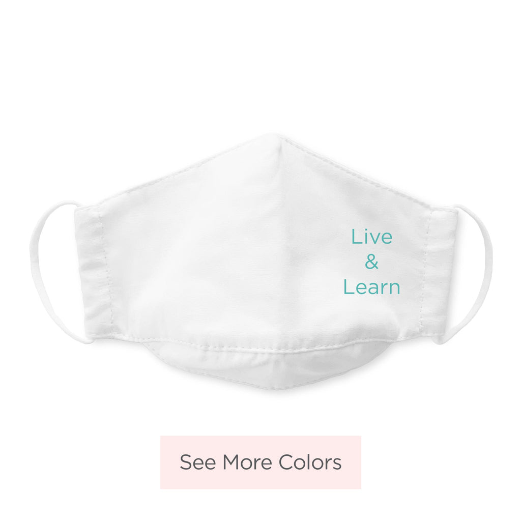 Kids Face Mask, 3-Layer Cotton Chambray, Live & Learn