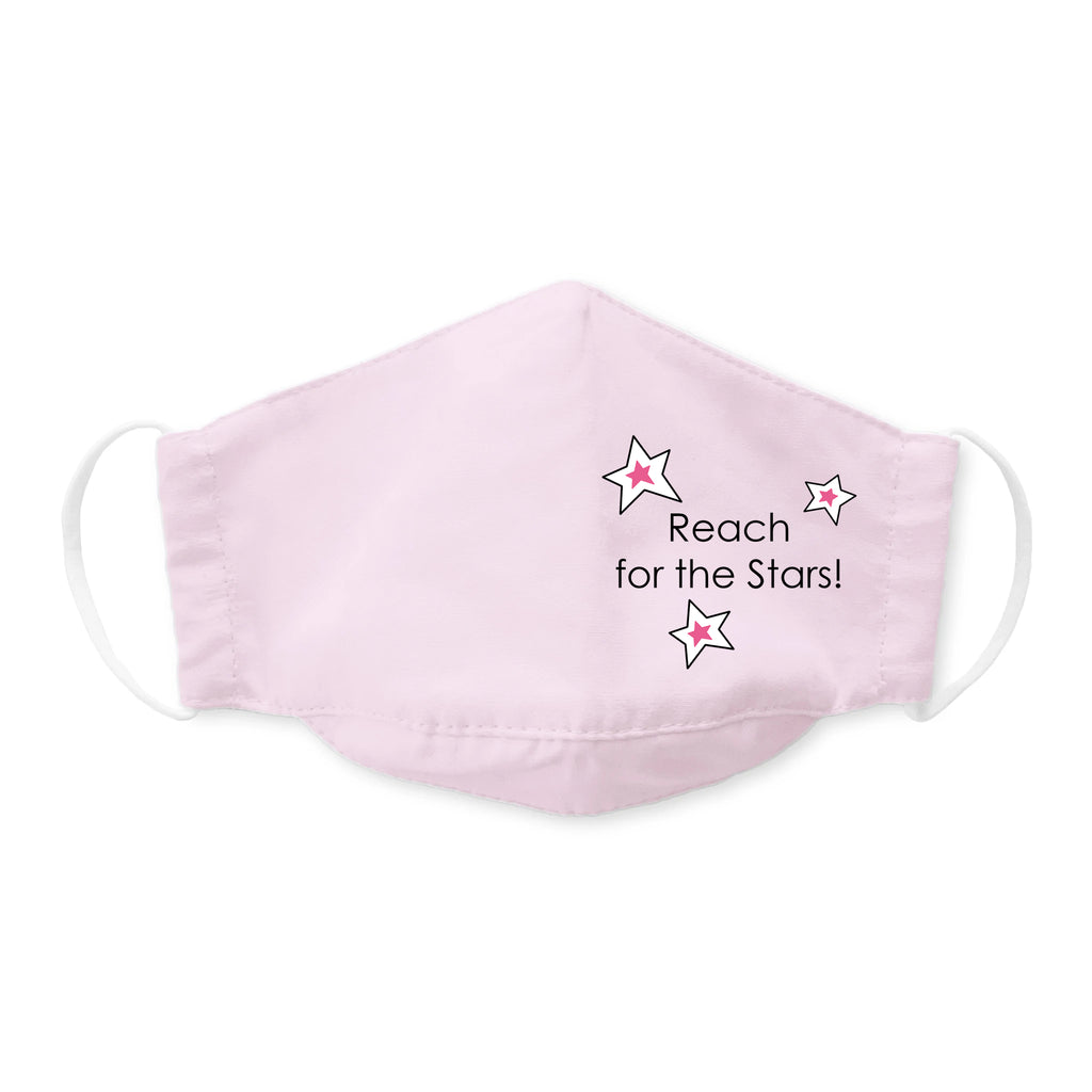 Kids Face Mask, 3-Layer Cotton Chambray, Reach for the Stars