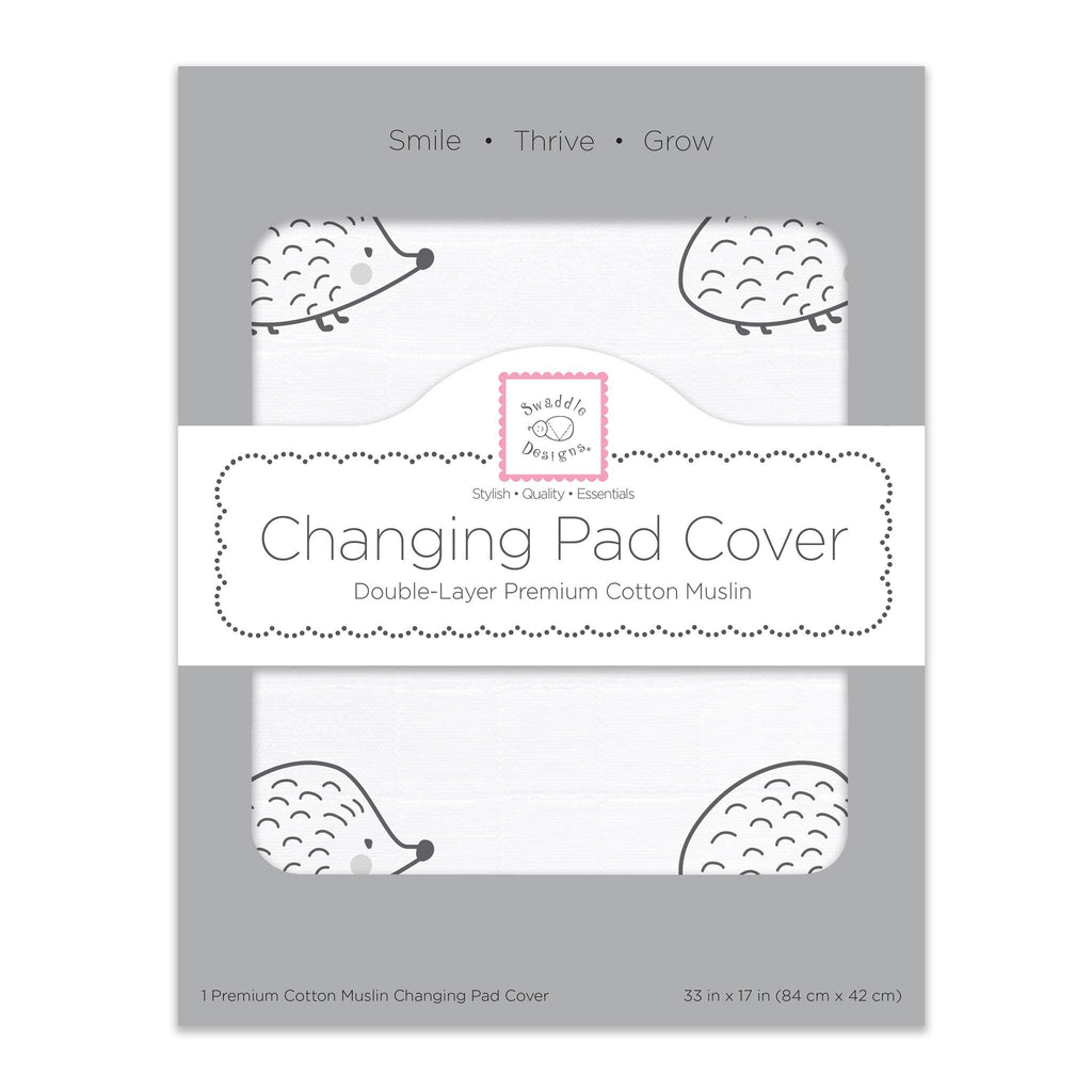 Muslin Changing Pad Cover - Hedgehog