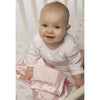 Flannel Fitted Crib Sheet - Elephant & Chickies, Pastel Pink